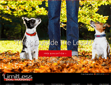 Tablet Screenshot of limitlessdogtraining.com